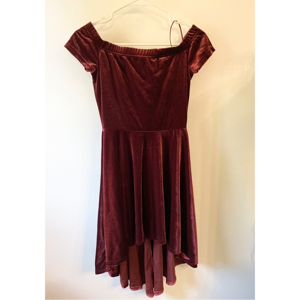 Velvet off shoulder dress